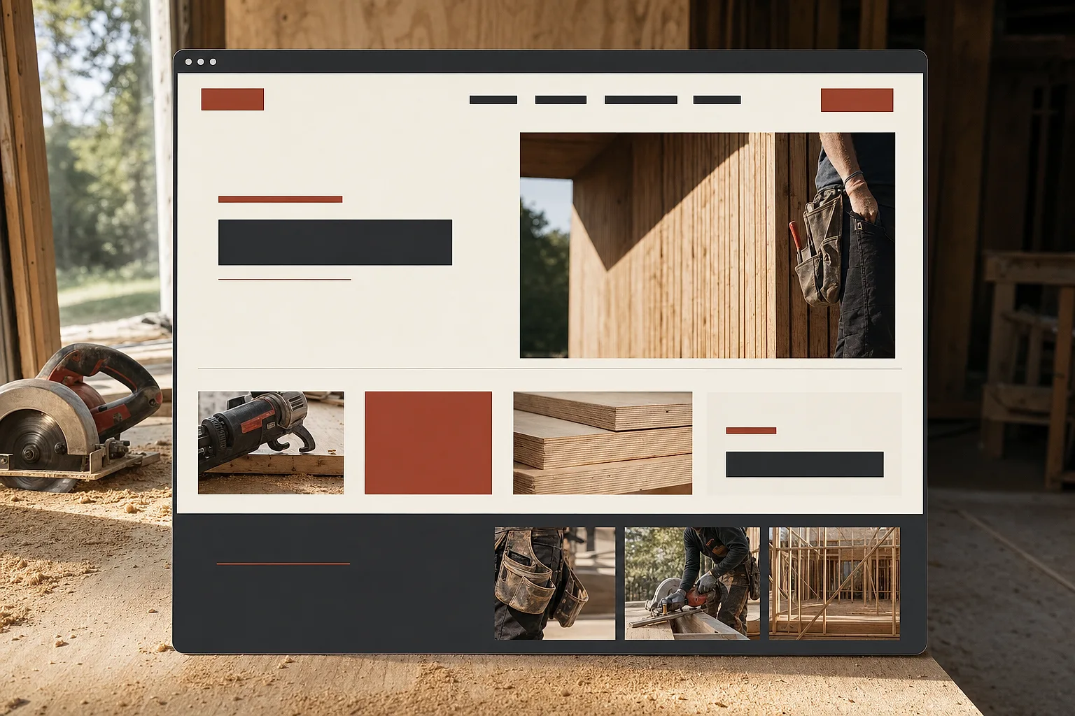 home full bleed hero with browser mockup mockup